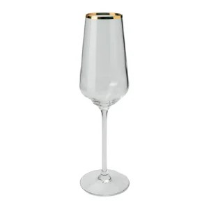 Copa de champagne Cristal Borde Dorado